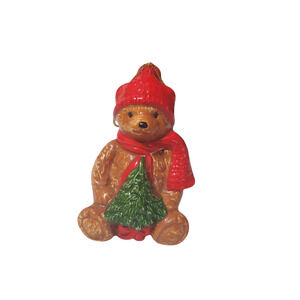 1984 Gordon Fraser Brown Holding Teddy Bear Christmas Tree Christmas Ornament